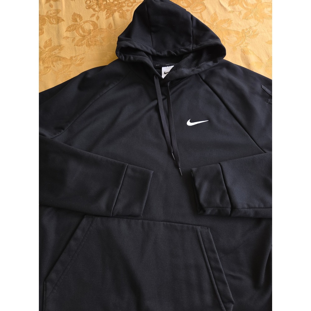 Womens Nike Therma-FIT Hoodie Black Sweatshirt Tall Large Zipper Sleeve Pocket